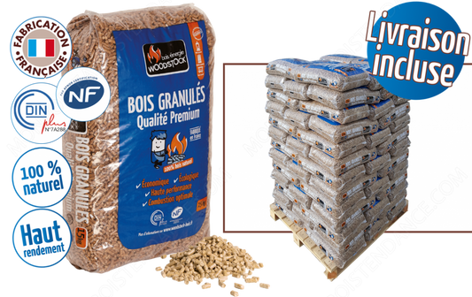 Granulés de Bois WOODSTOCK 1 Palette de 78 Sacs de 15 Kg